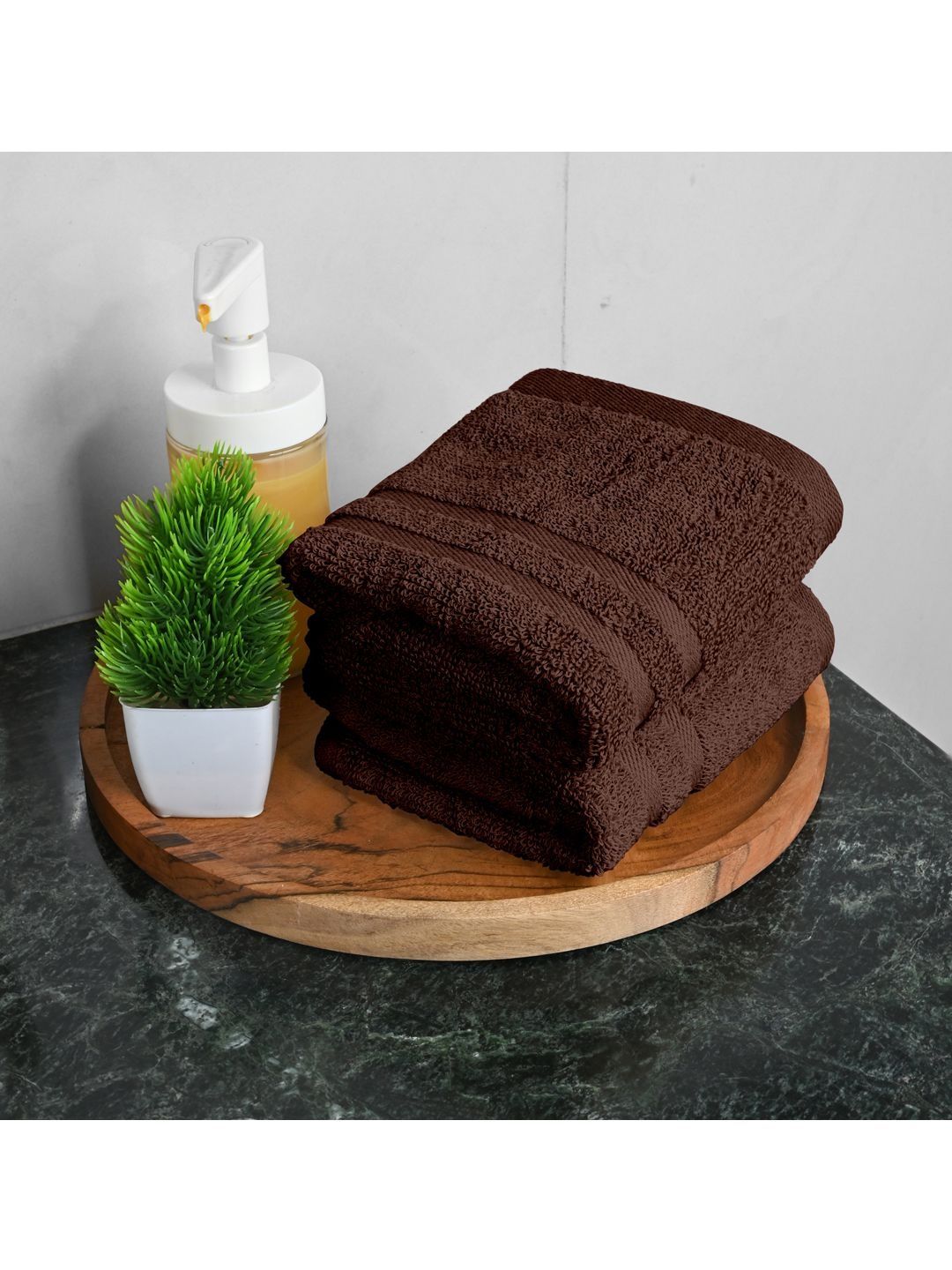 Divine Casa Brown 2 Piece Cotton 550 GSM Towel Set-image-24