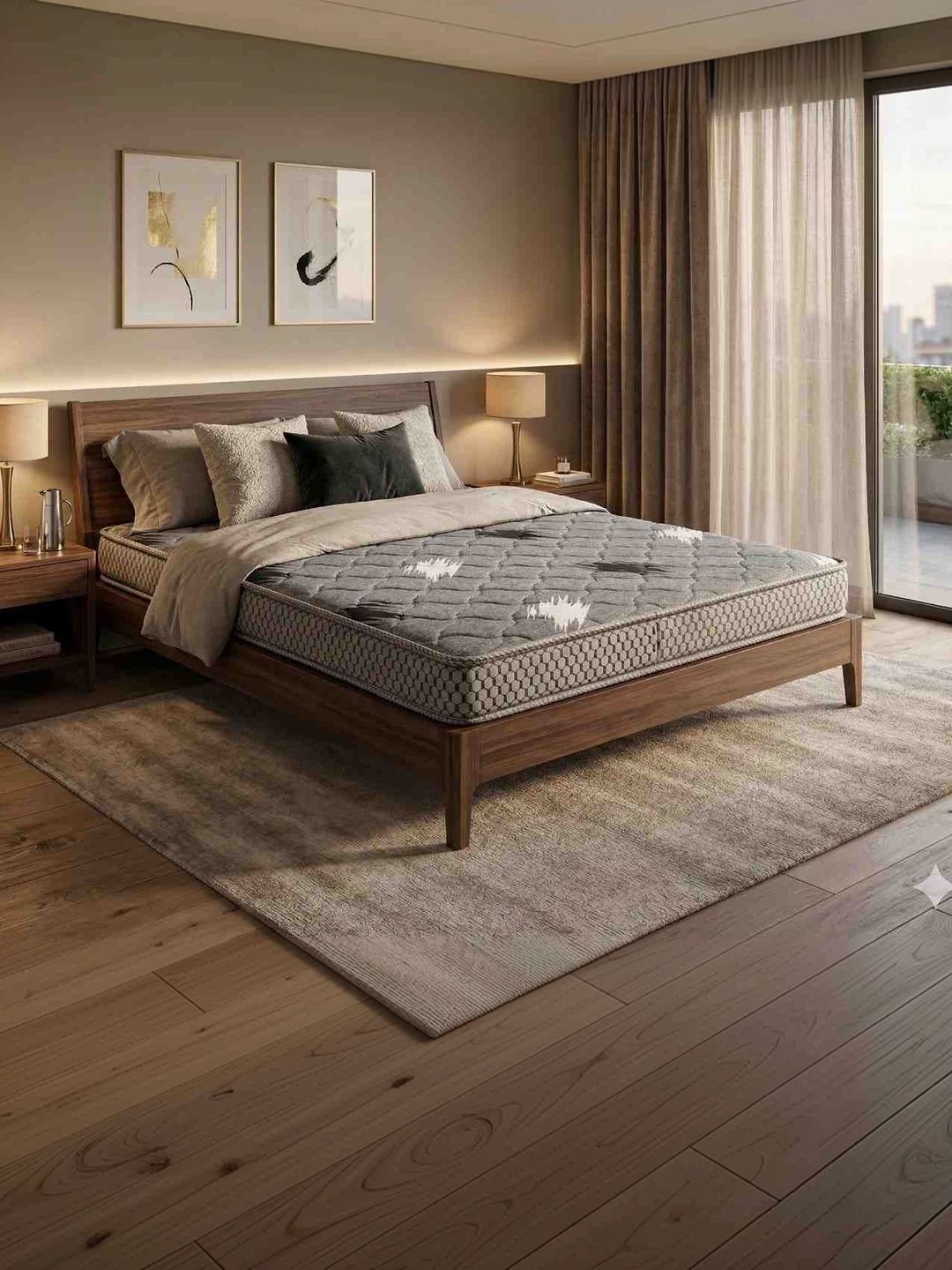 COZY CUB Grey Melange & Black Sag Resistant Single Mattress-picture-46