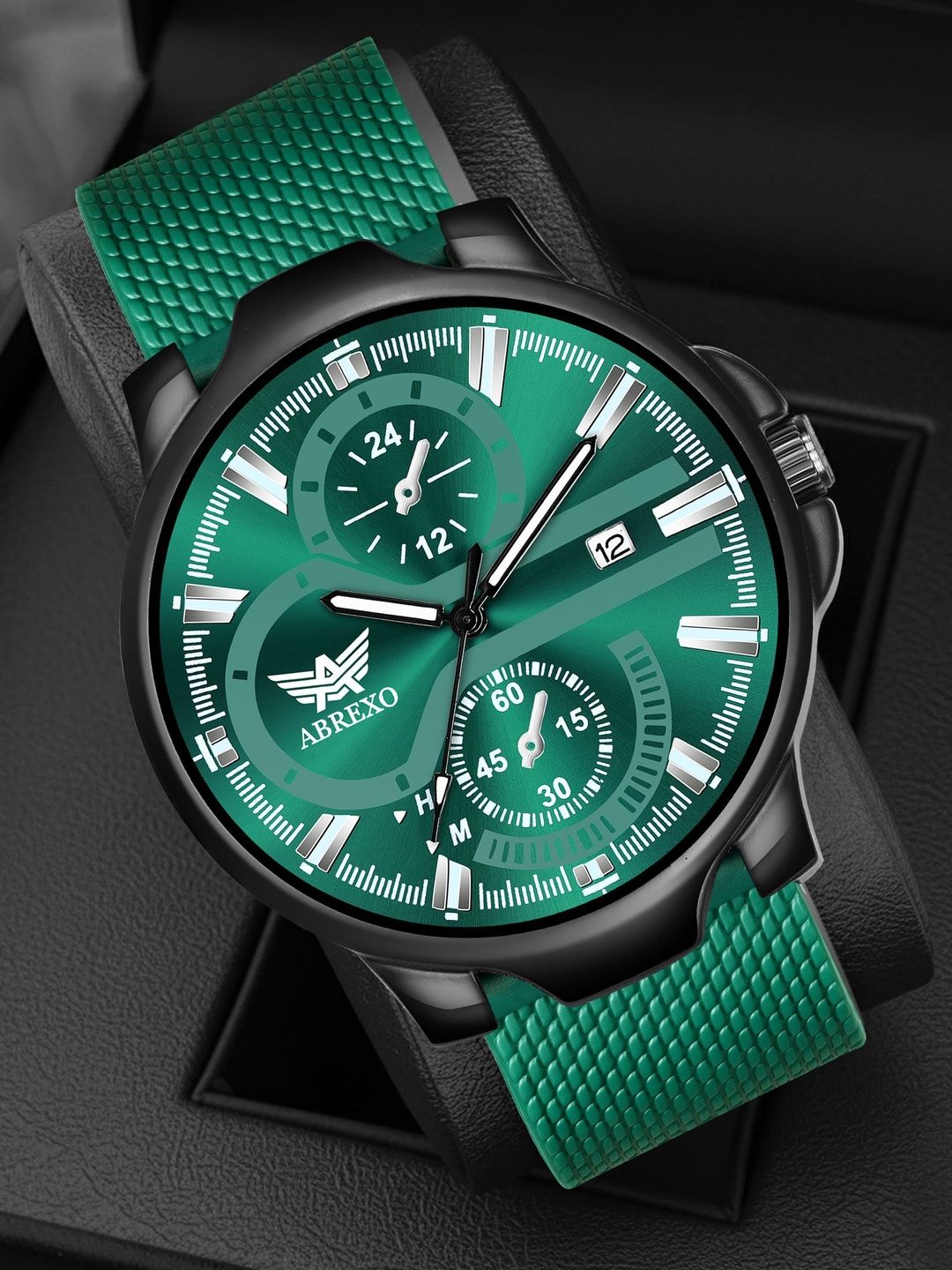 Abrexo Men Printed Dial & Textured Straps Analogue Chronograph Watch 1151-picture-26