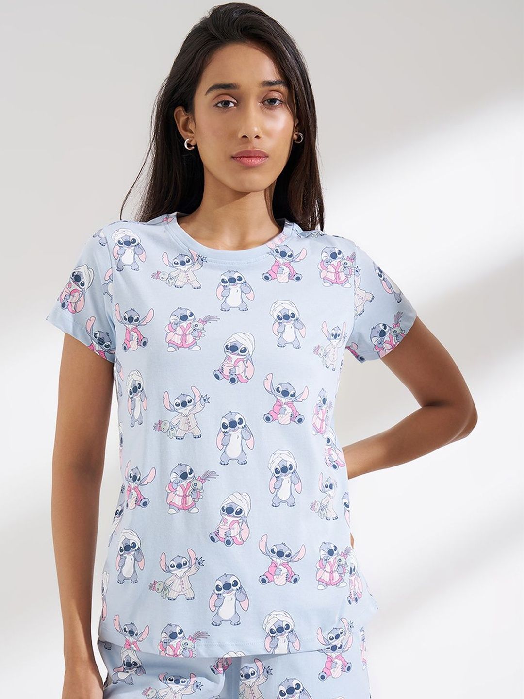 Dreamz by Pantaloons Printed Pure Cotton Round Neck Lounge Tshirts-picture-40