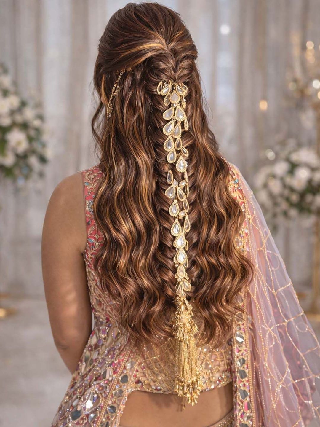 HAIR DRAMA CO. Women Golden Mirror Tassel Hair Braid Parandi Charms-picture-49