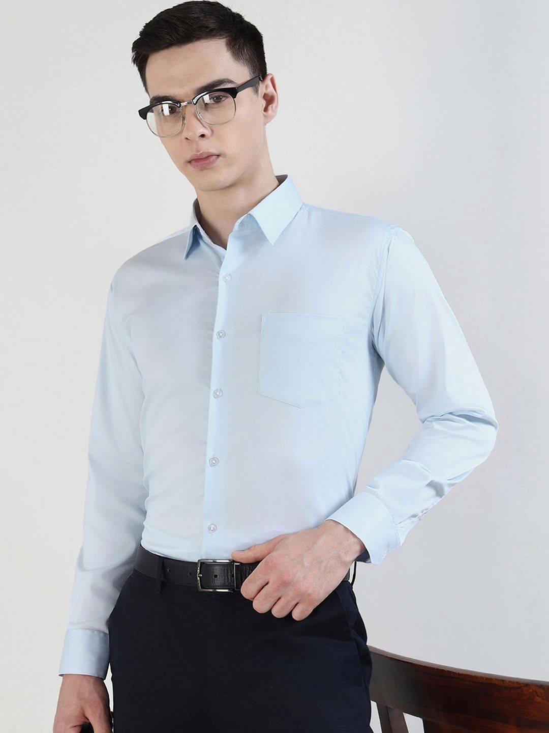Hancock Men Slim Fit Formal Shirt-image-11