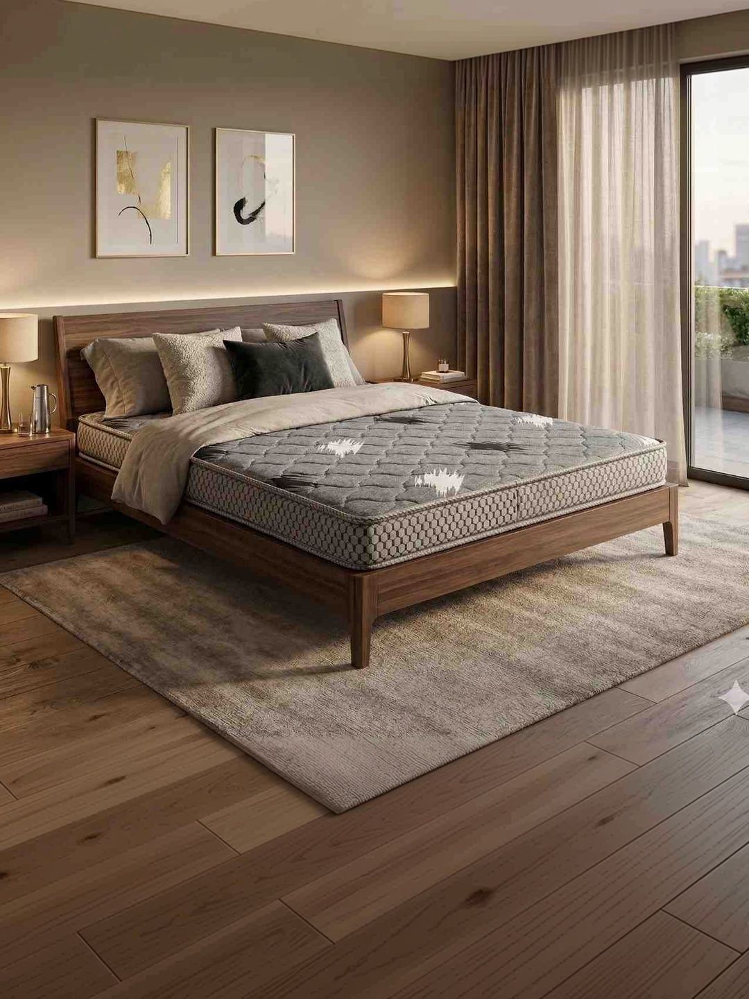 COZY CUB Grey Melange & Black Sag Resistant Single Mattress-picture-33