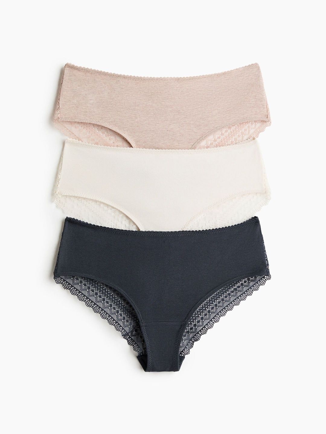 H&M 3-Pack Cotton And Lace Hipster Briefs-picture-20