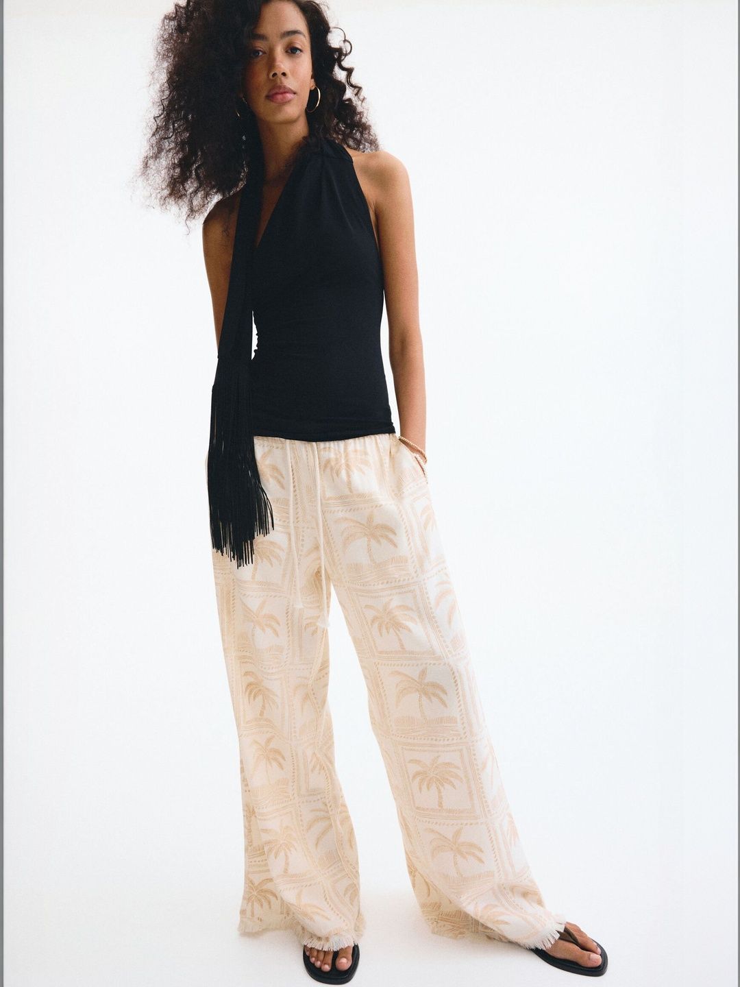 H&M Linen-Blend Drawstring Trousers-picture-47