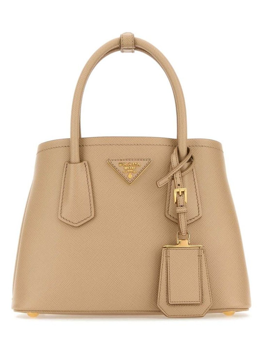 Prada Beige Double Saffiano Satchel Bag-image-2