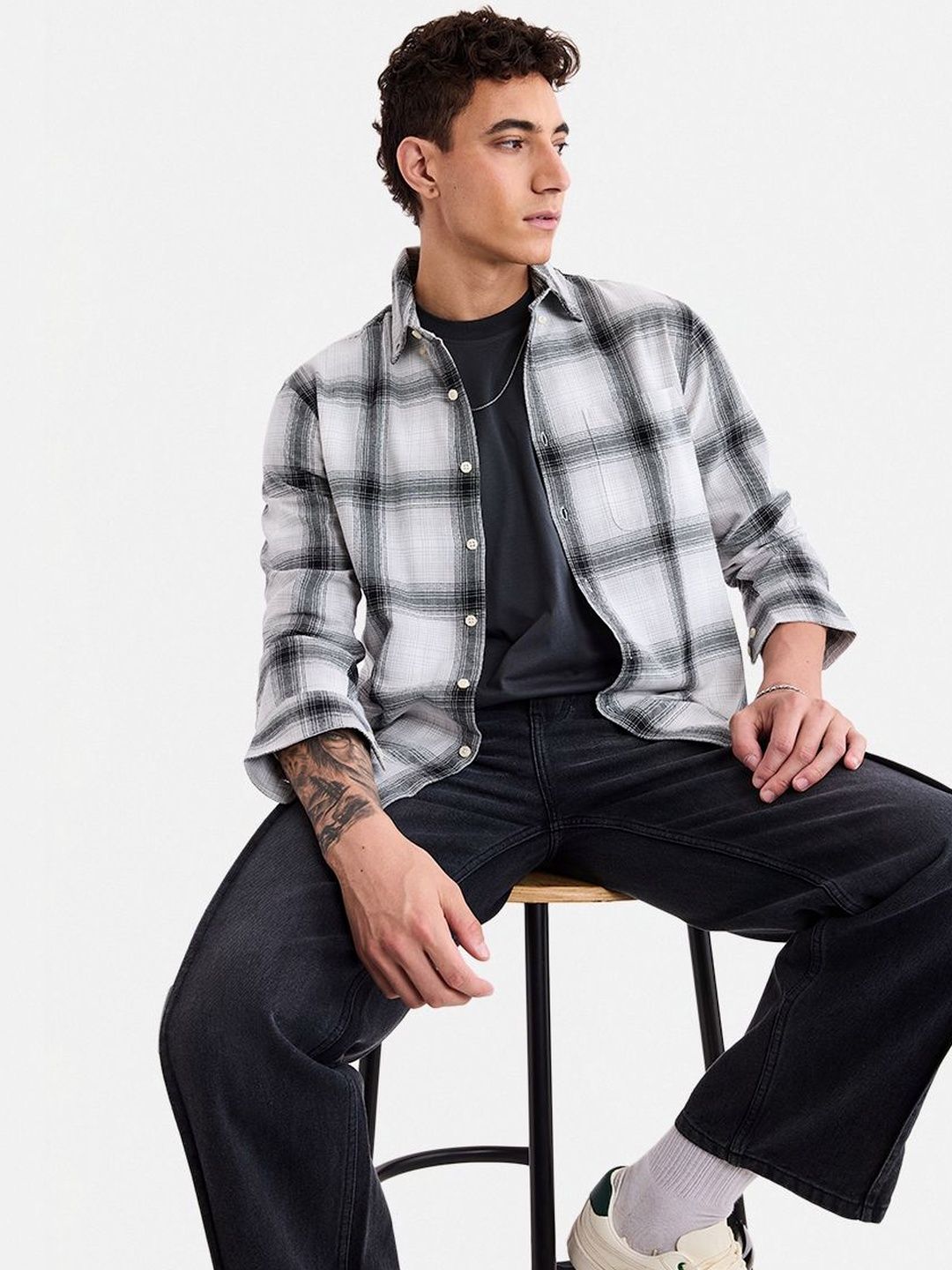 Snitch Men Checked Casual Shirt-image-24