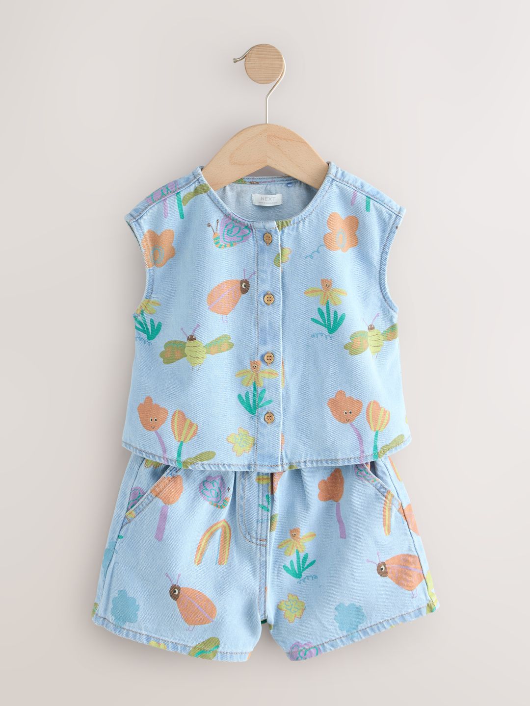 NEXT Cotton Printed T-shirt with Trousers-picture-17