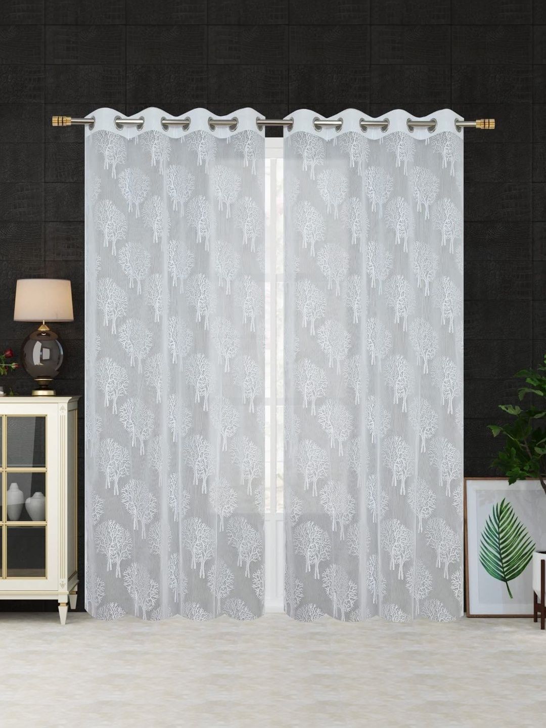 Vervique White Sheer Long Door Curtain-image-24