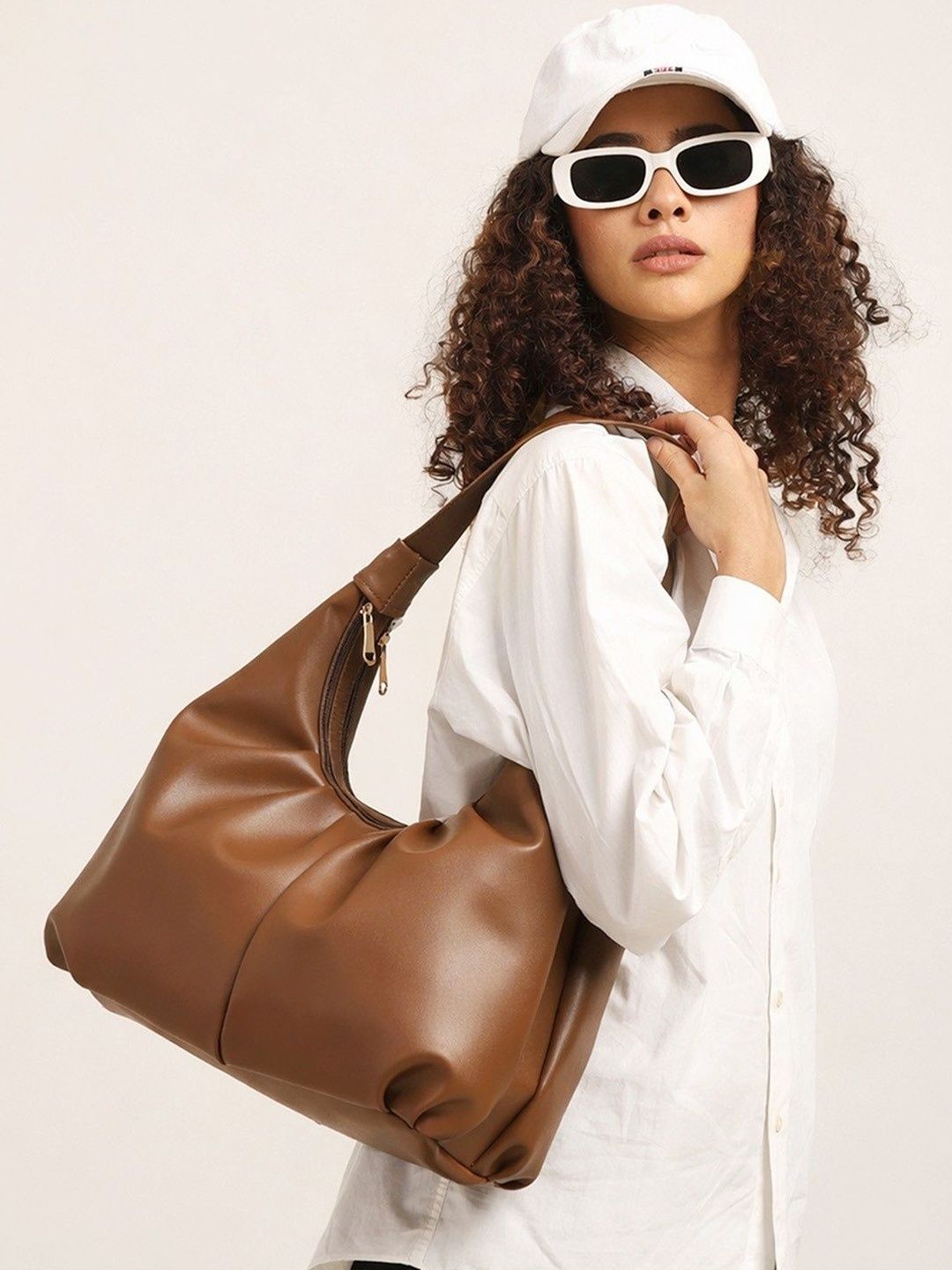 CLASSY WOMEN PU Oversized Half Moon Shoulder Bag-picture-22