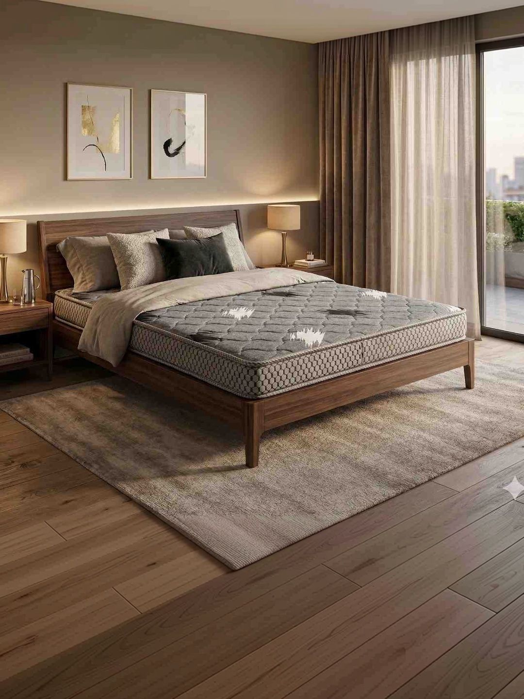 COZY CUB Grey Melange & Black Sag Resistant Single Mattress-picture-49