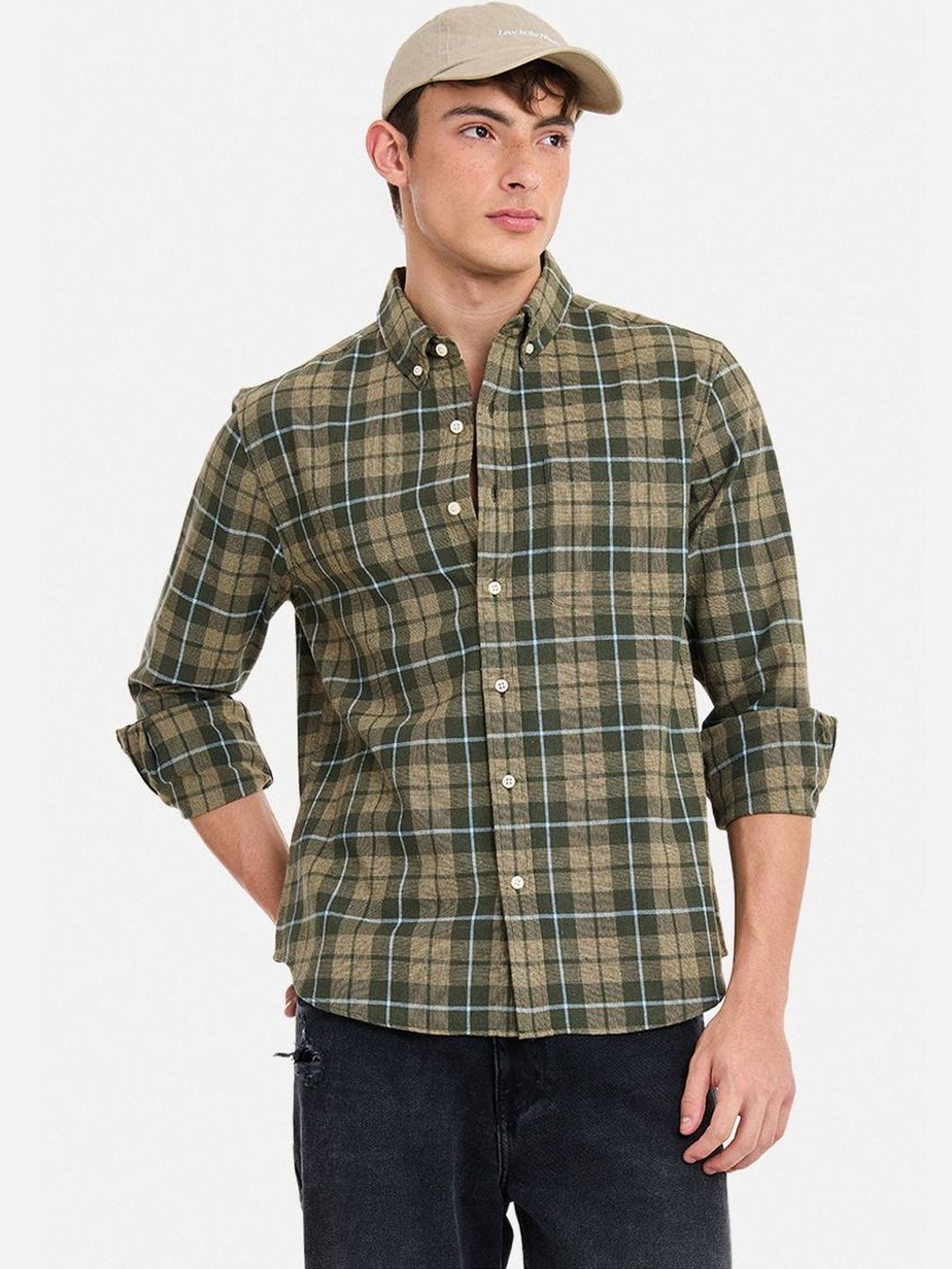 Snitch Men Tartan Checks Checked Casual Shirt-image-46