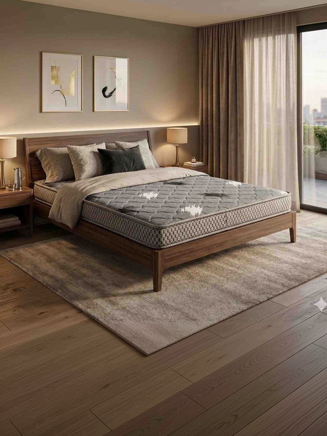 COZY CUB Grey Melange & Black Sag Resistant Single Mattress-picture-44