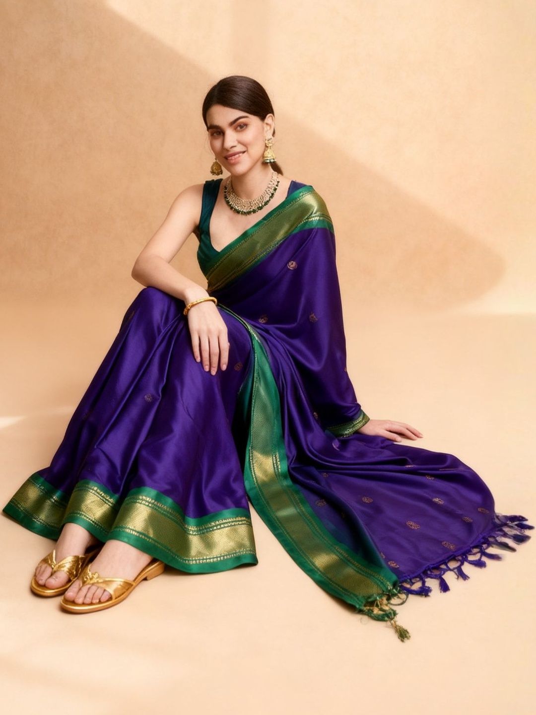 Dhaaga Ghar Woven Design Zari Pure Cotton Kanjeevaram Saree-picture-49