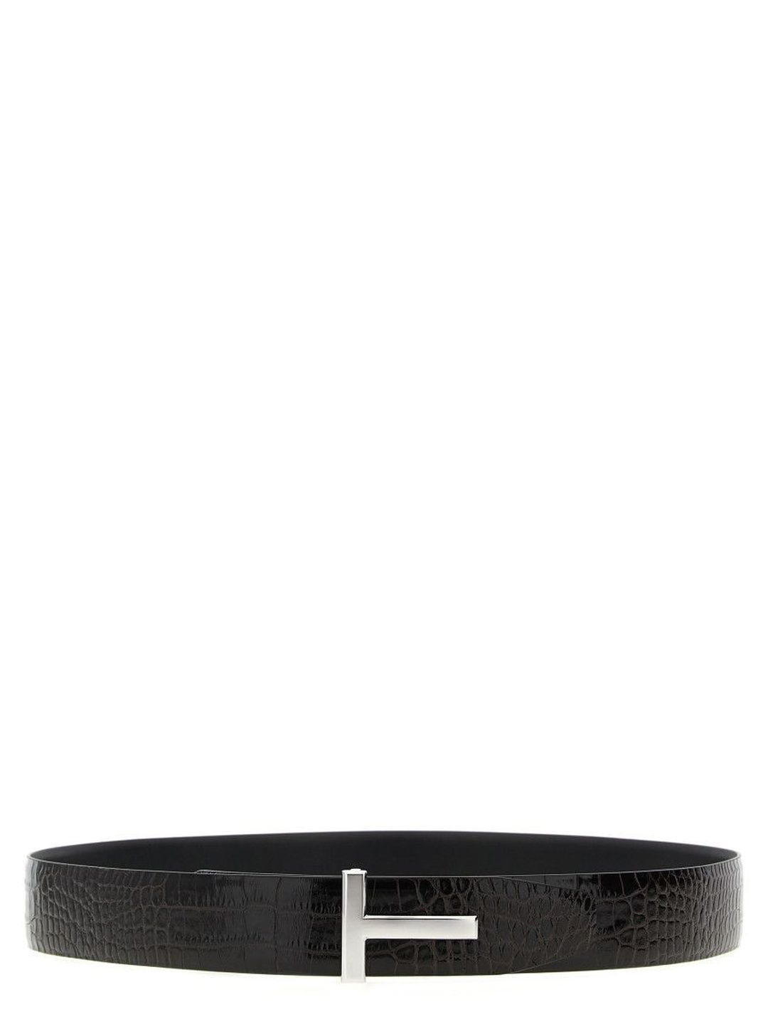 Tom Ford Brown Reversible Logo Buckle Textured Belt-image-47