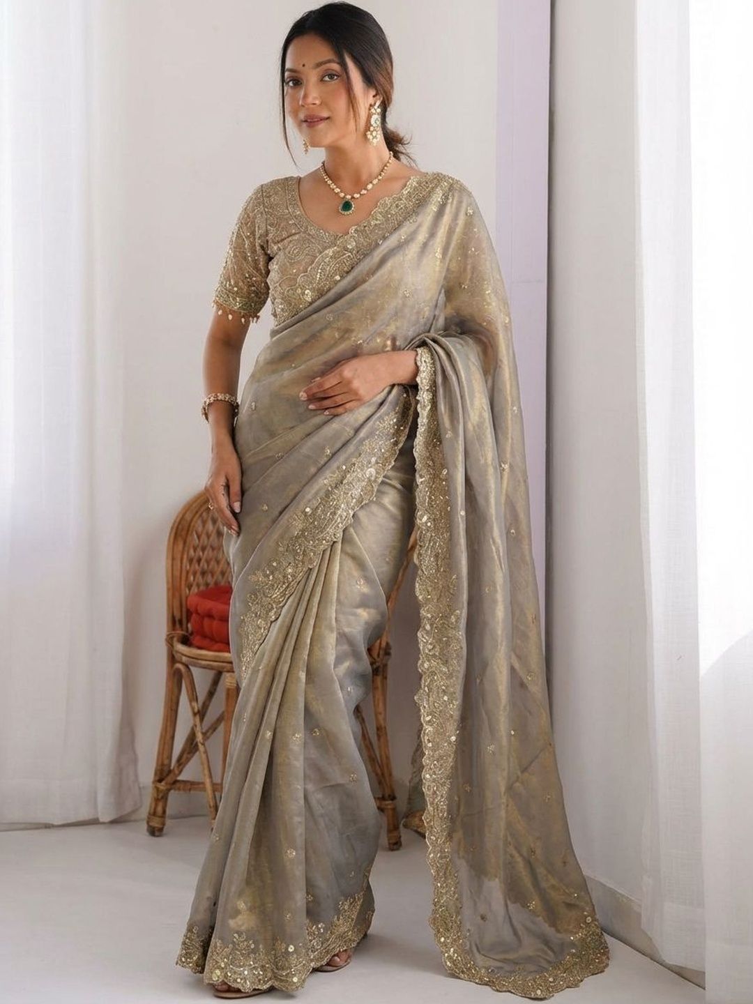 Sangria Embellished Sarees Blouse Piece-picture-51