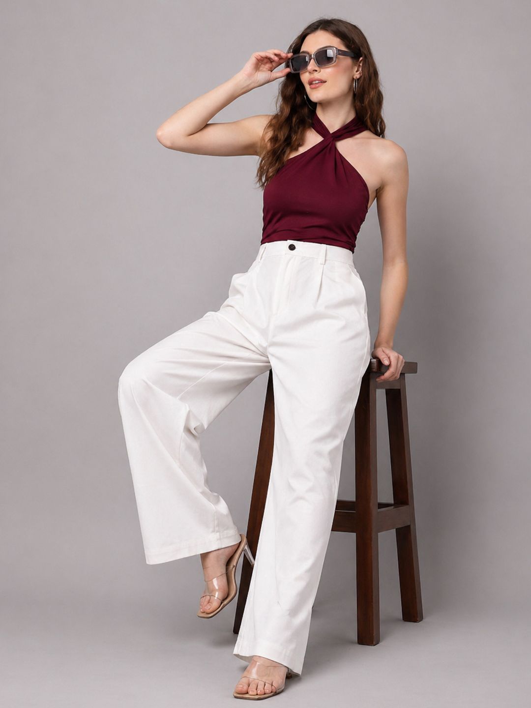 Ameera Impex Women High-Rise Pleated Trousers-picture-33