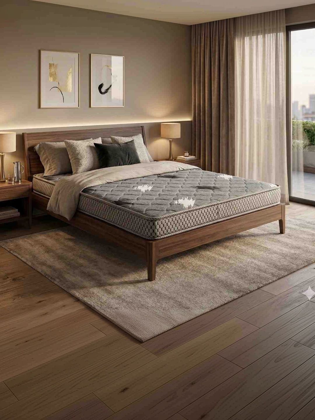 COZY CUB Grey Melange & Black Sag Resistant Single Mattress-image-48