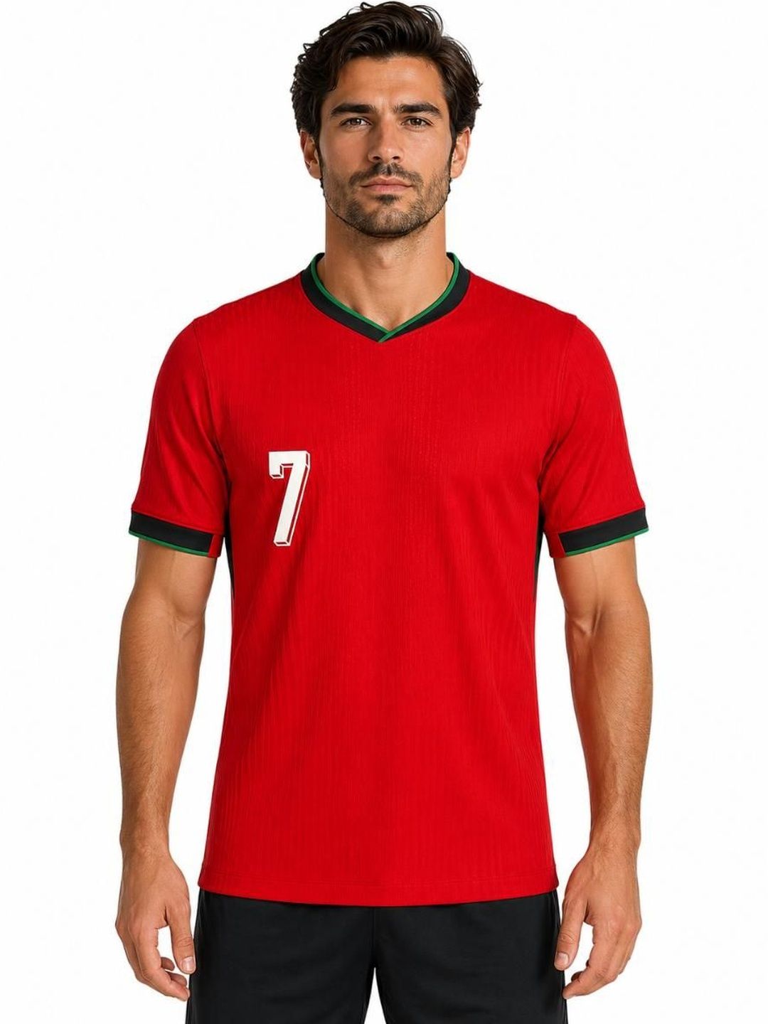 teky Red Sports Printed V-Neck T-shirt for Men-picture-15