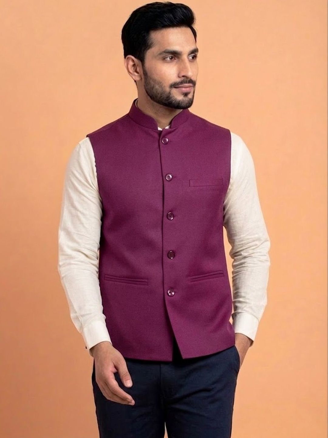 TREEMODA Woven Nehru Jackets-picture-36