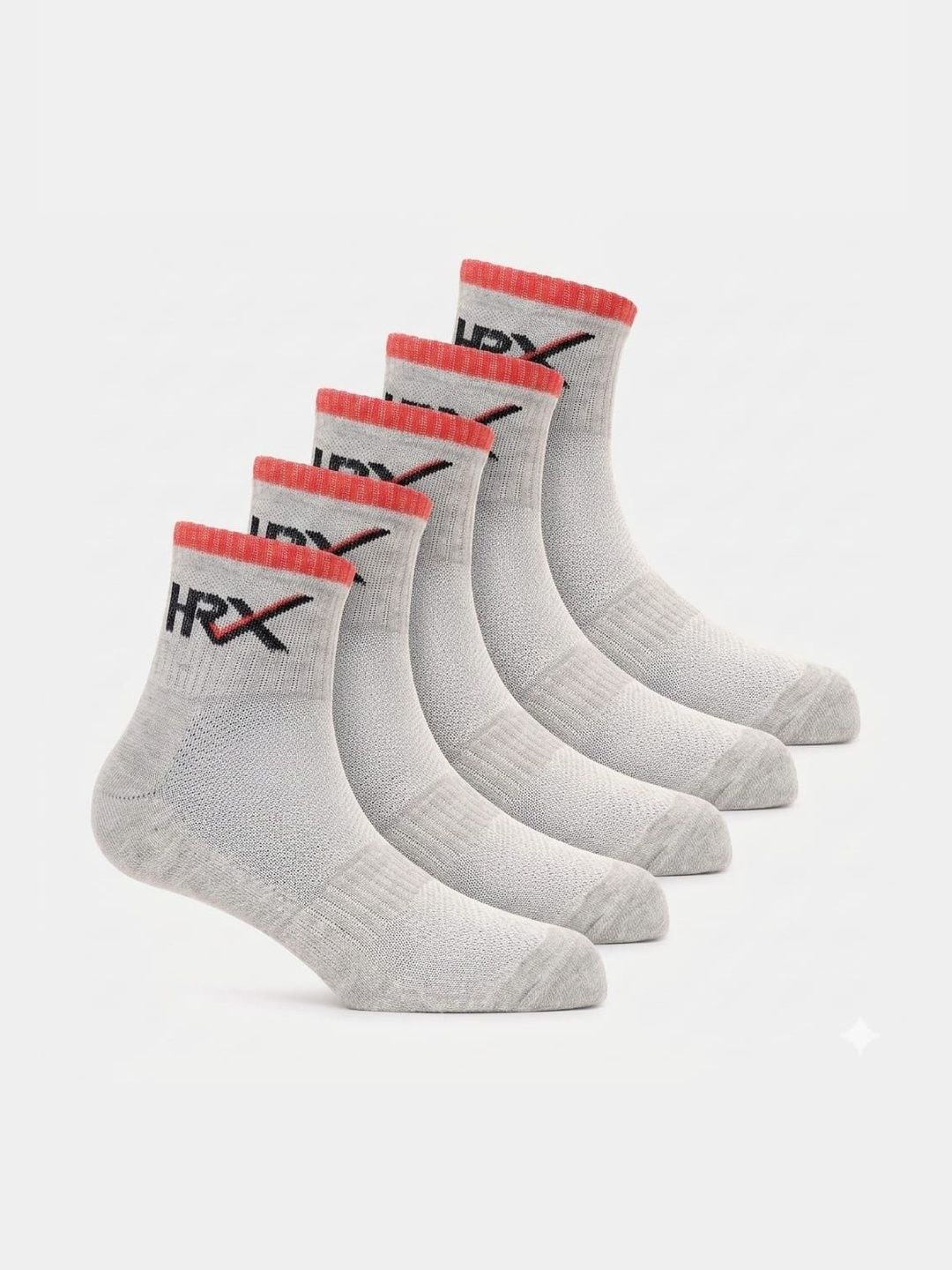 HRX by Hrithik Roshan Men Pack of 5 Cotton Blend Colourblocked Ankle Length Socks-picture-36