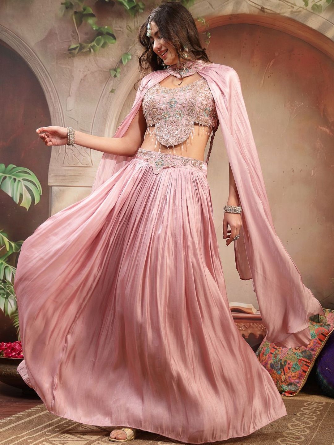 Stylum Embroidered Sequinned Ready to Wear Lehenga & Blouse With Dupatta-image-38