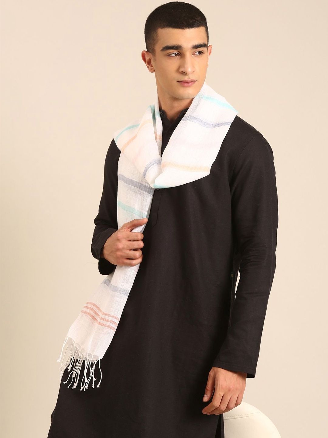 Linen Club Unisex Striped Stole-picture-23