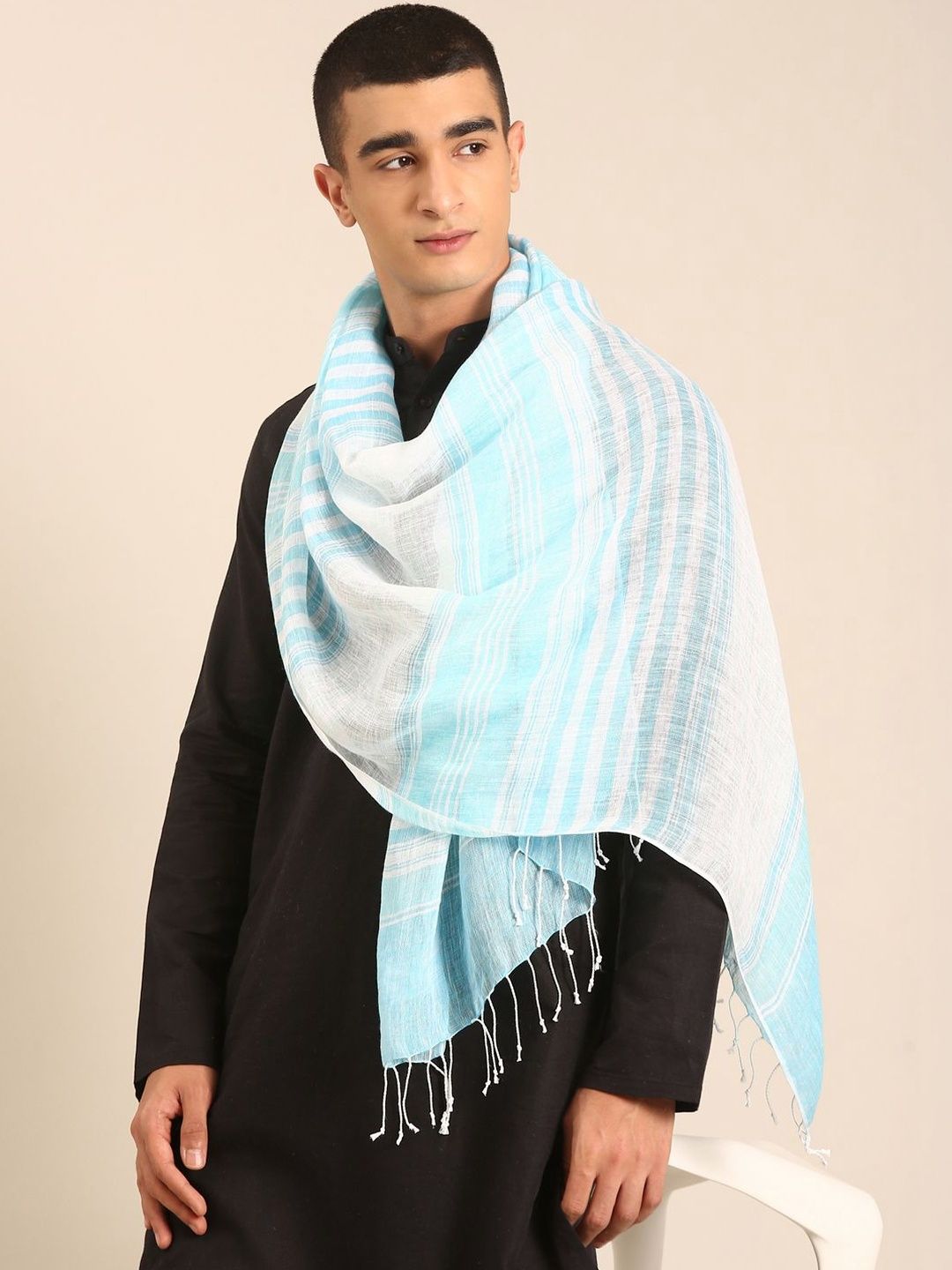 Linen Club Unisex Striped Stole-picture-18