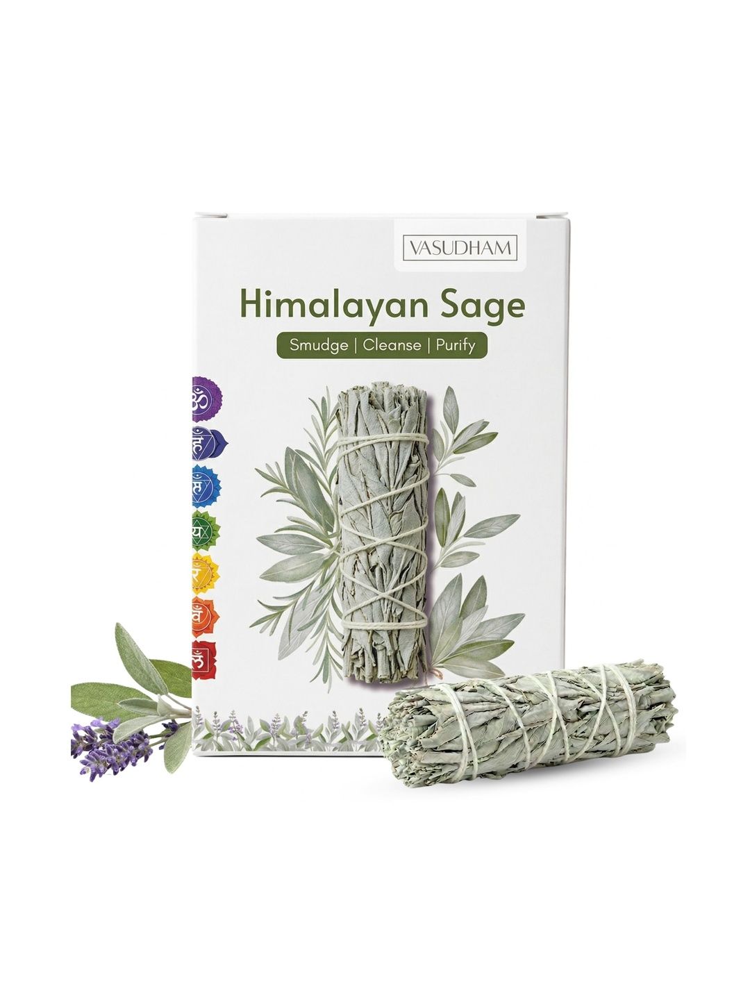 vasudham VEDANUM Set Of 2 Organic Himalayan Sage Smudge Sticks-picture-24