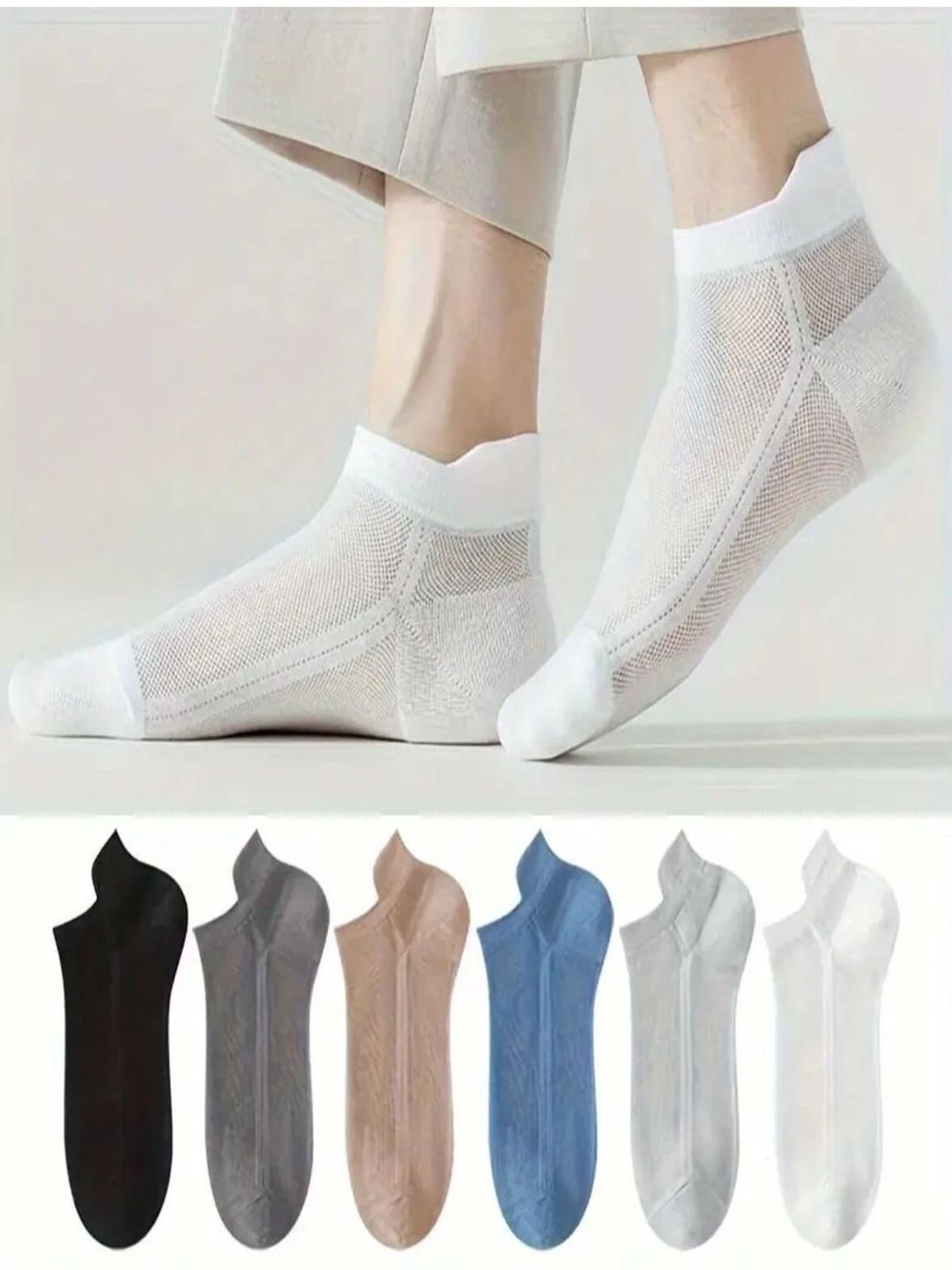Ribbify Men Pack of 6 Cotton Assorted Socks-picture-52