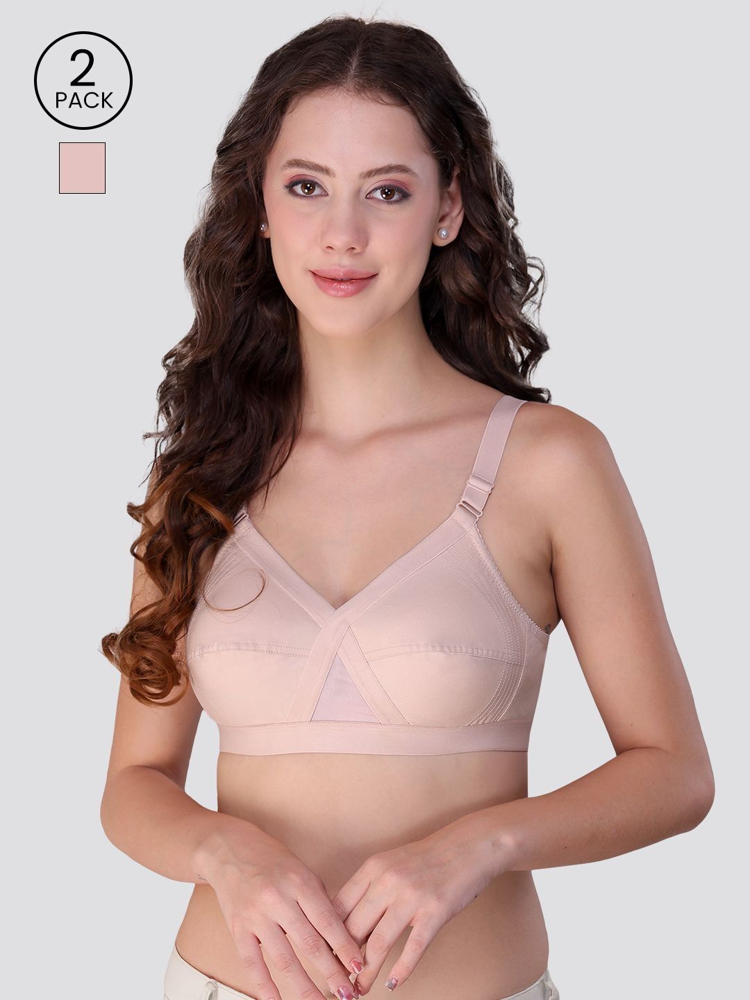 Kalyani Pack of 2 Vega Ultimate Support Cross-Front Full Coverage Rich Cotton Bra-picture-24