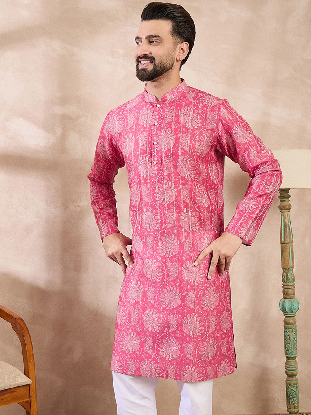 Ethnic Bay Men Floral Printed Kurta-picture-16