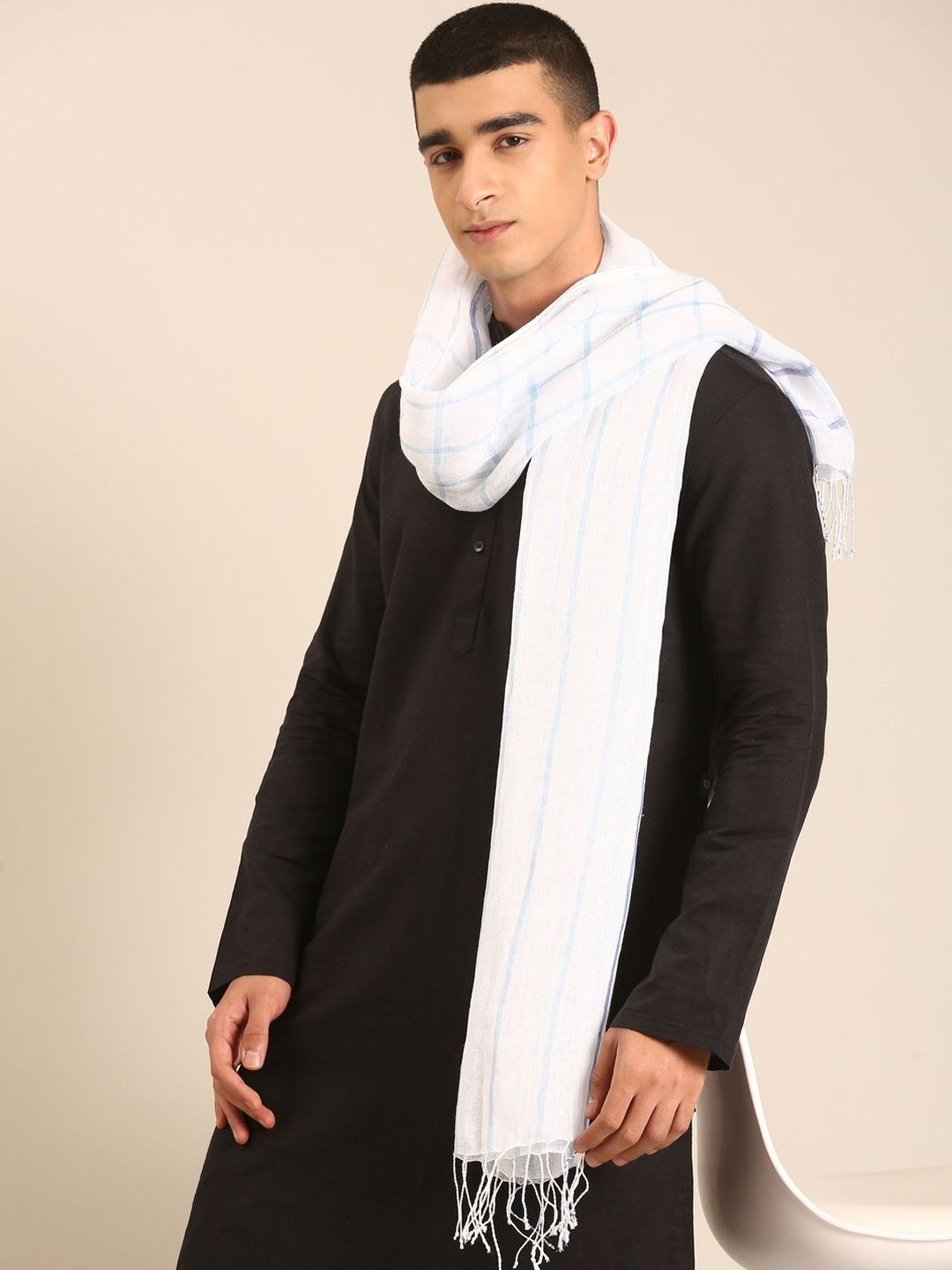 Linen Club Unisex Checked Stole-picture-26