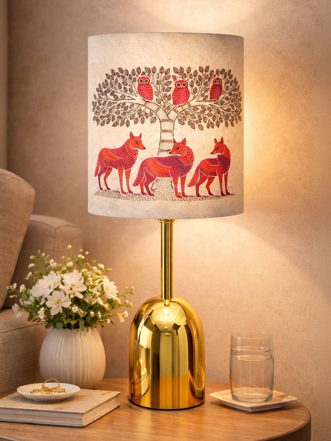 Glowhere Multicoloured Printed Metal Industrial Cylindrical Shaped Table Lamp-picture-31