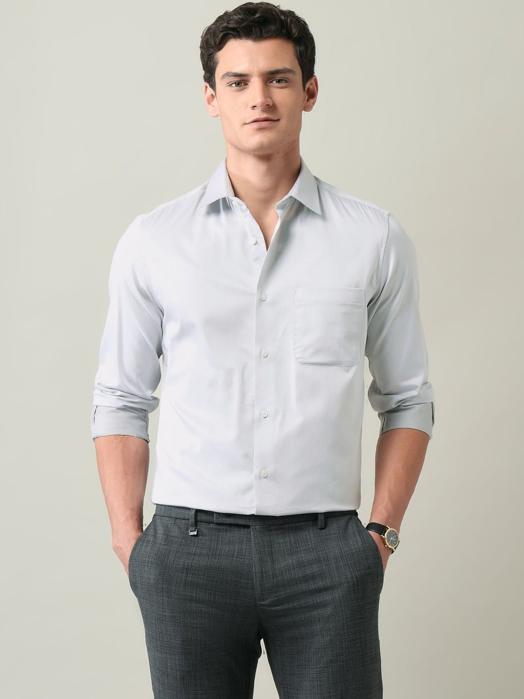 AD By Arvind Men Solid Pure Cotton Casual Shirt-picture-14