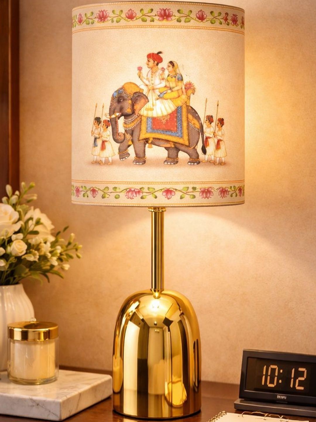 Glowhere Multicoloured Printed Metal Industrial Cylindrical Shaped Table Lamp-picture-55