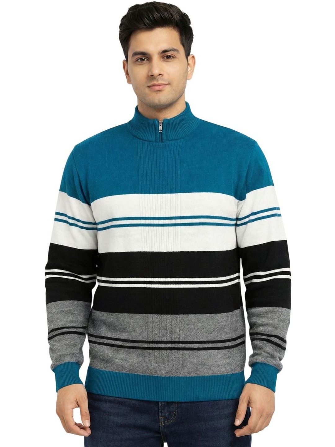 MULTIWA Men Striped Woollen Pullover-image-13