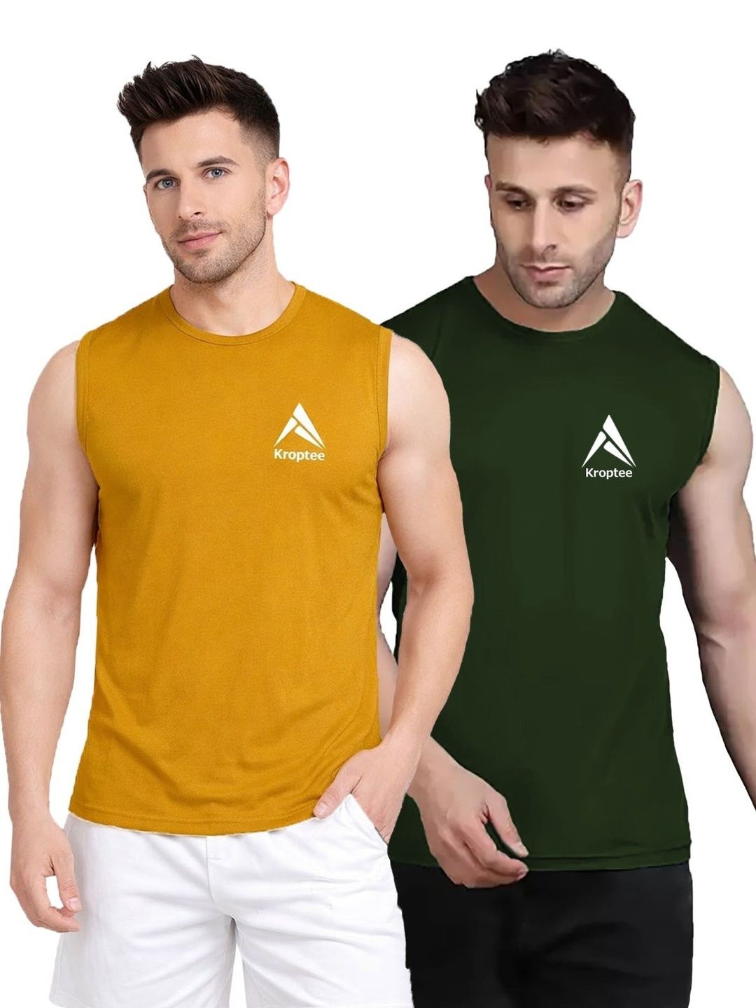 Kroptee Pack of 2 Cotton Blend Gym Vest-picture-51