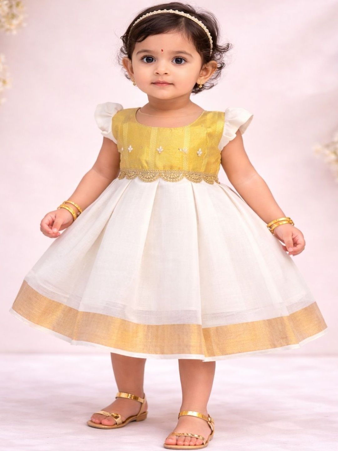 Babypattu Embroidered Round Neck Fit and Flare Ethnic Dresses-picture-41