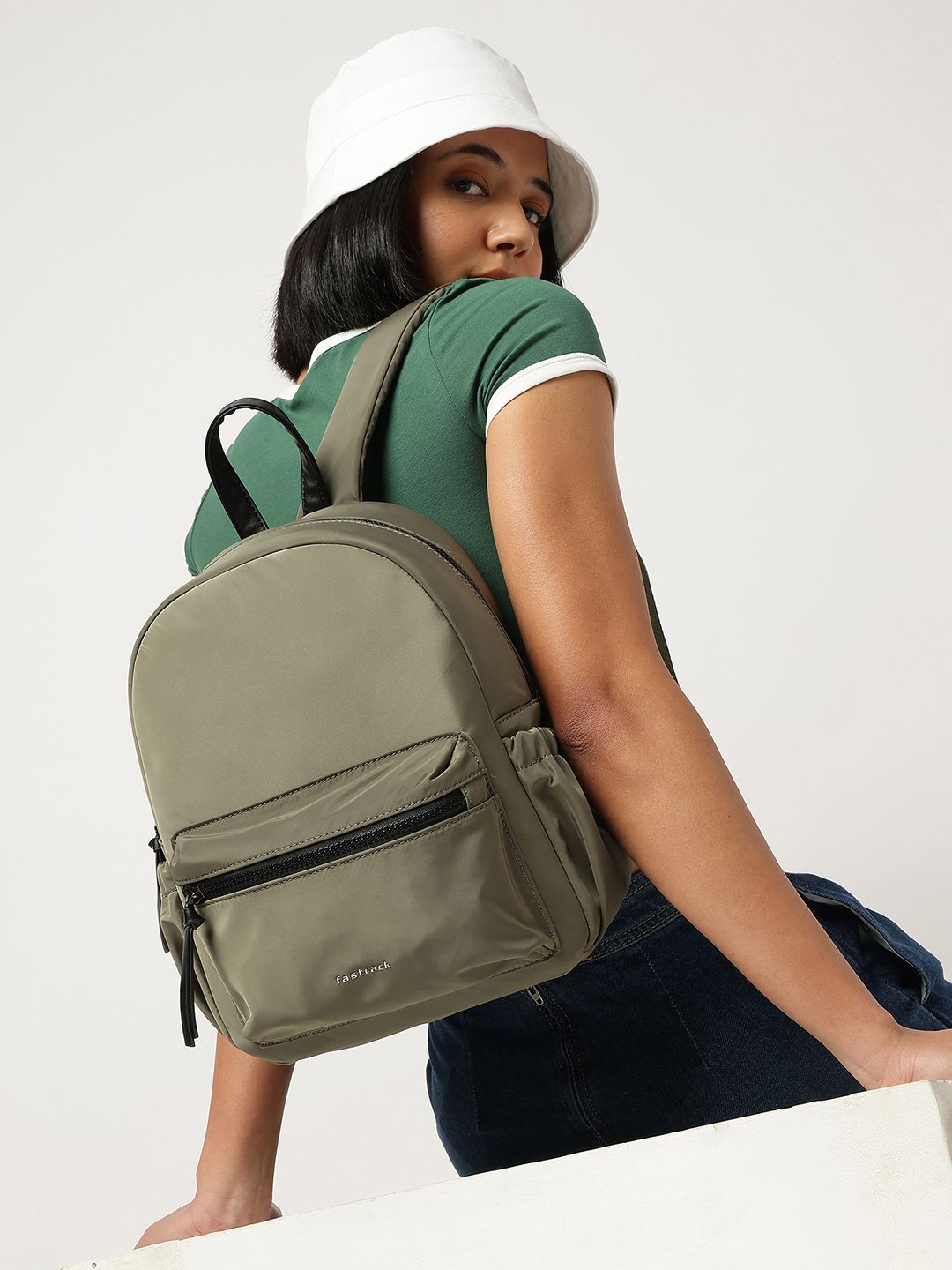 Fastrack Women Olive Snap Pack Backpack-picture-16