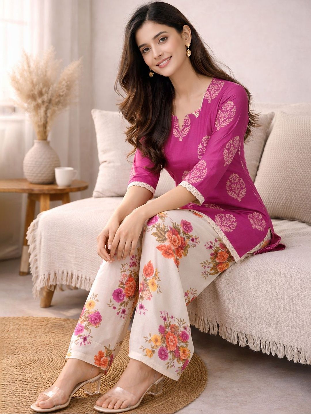 Anouk Women Floral Printed Regular Kurti with Salwar-picture-46