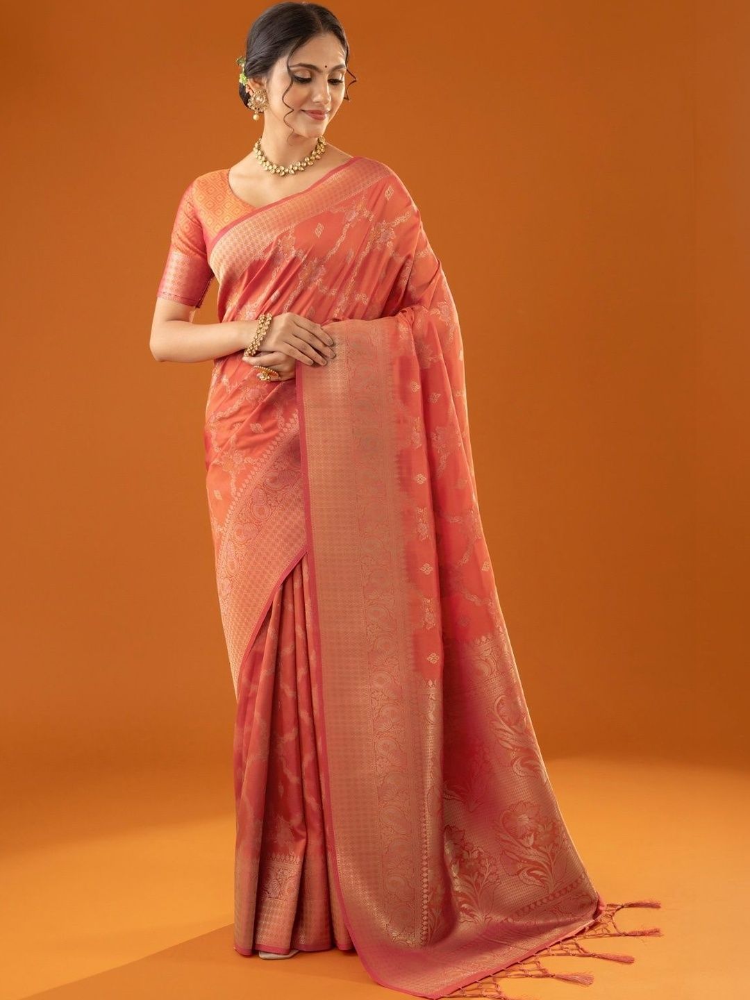 VARYAM Silk Blend Banarasi Saree-picture-32