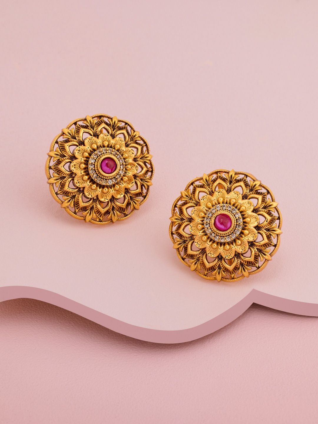 Kushal's Fashion Jewellery Floral Studs Earrings-picture-10