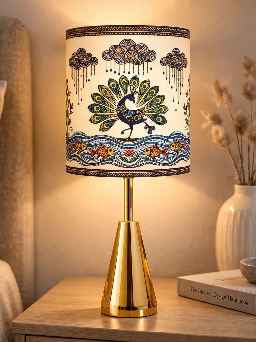 Glowhere Multicoloured Printed Metal Industrial Cylindrical Shaped Table Lamp-picture-54