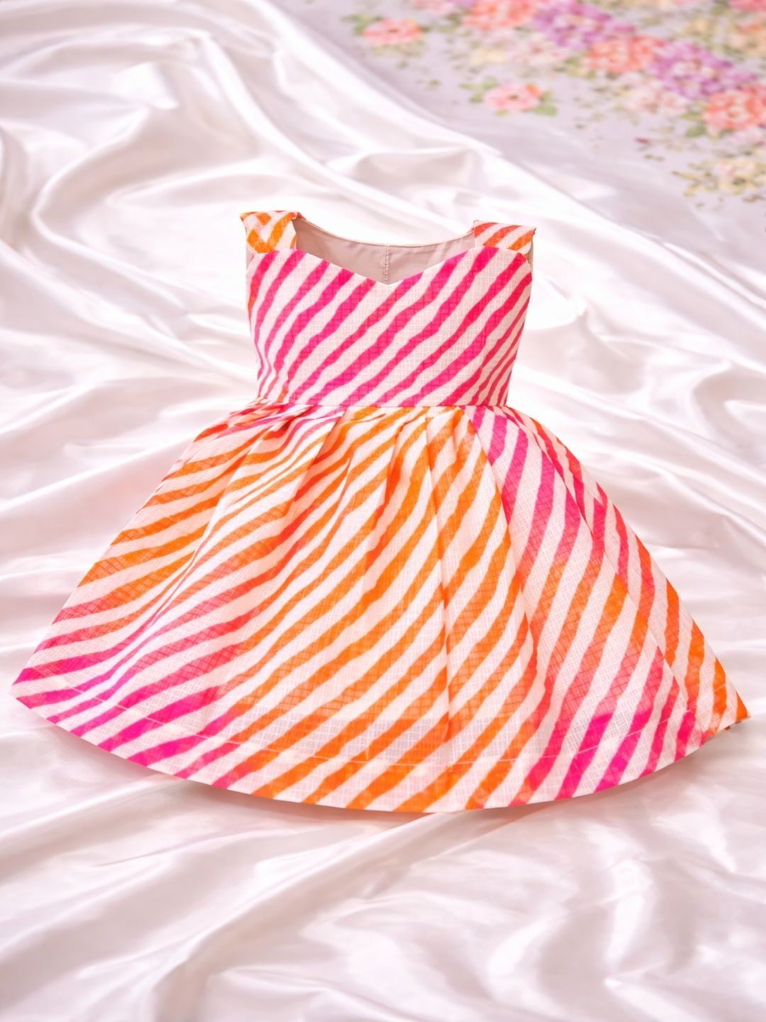 Babypattu Printed V-Neck Fit and Flare Ethnic Dresses-image-46