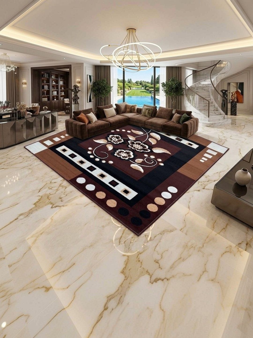 ZAMZAM CARPET Brown Anti-Skid Polypropylene Carpet-image-11