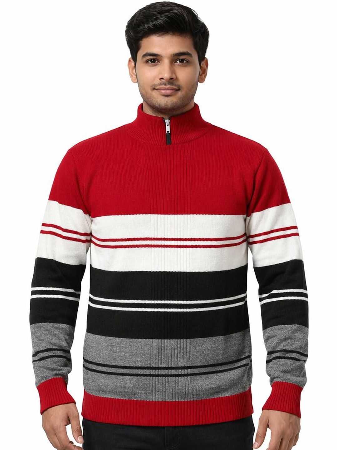 MULTIWA Men Striped Woollen Pullover-picture-16