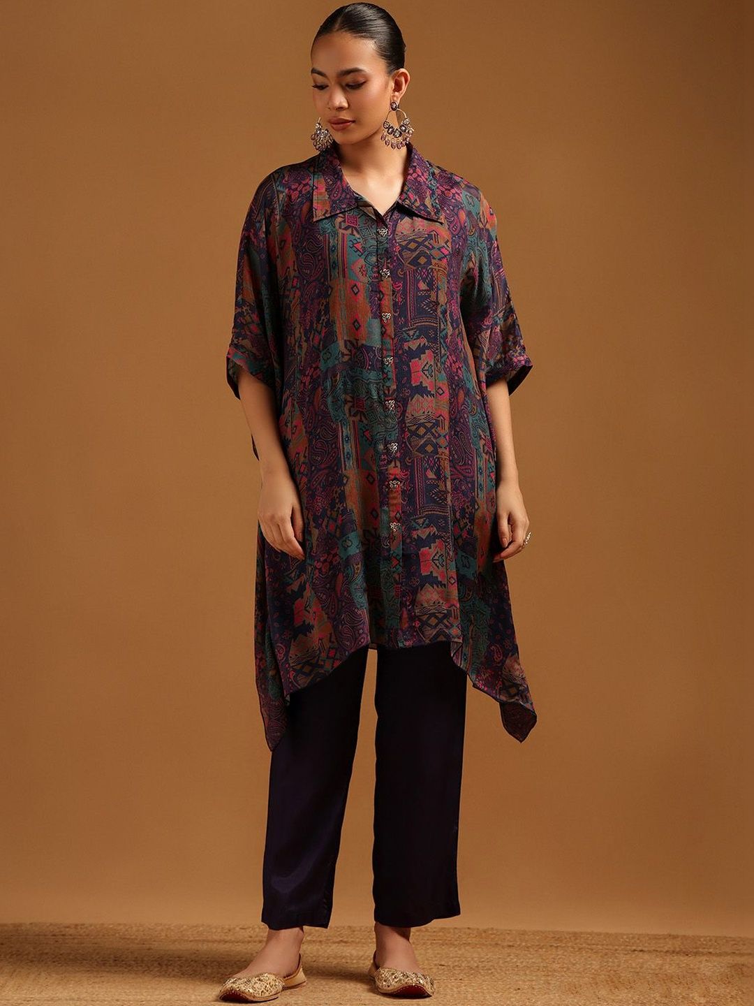 Soch Women Paisley Printed Regular Sequinned Kurta with Trousers-picture-13