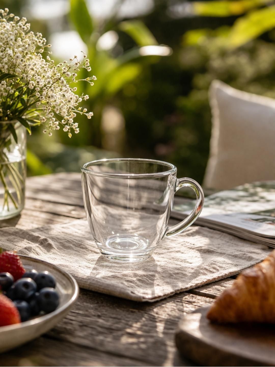 RUHANI HOMES Transparent Solid Glass Glossy Mugs Set of Cups and Mugs-image-46