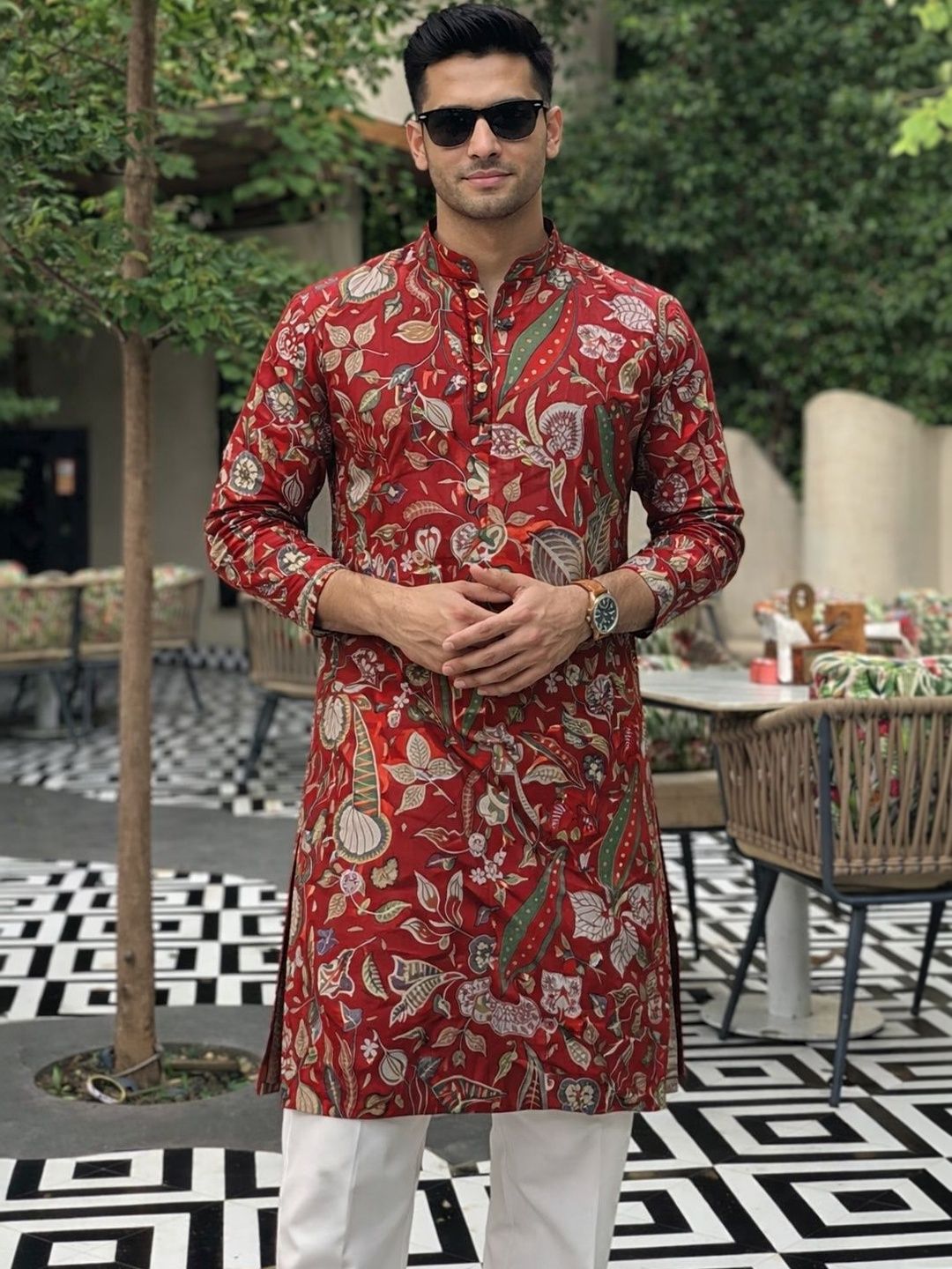 Anouk Men Floral Printed Indie Florals Kurta-picture-15